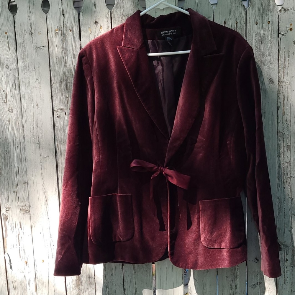 Burgundy Velour Blazer